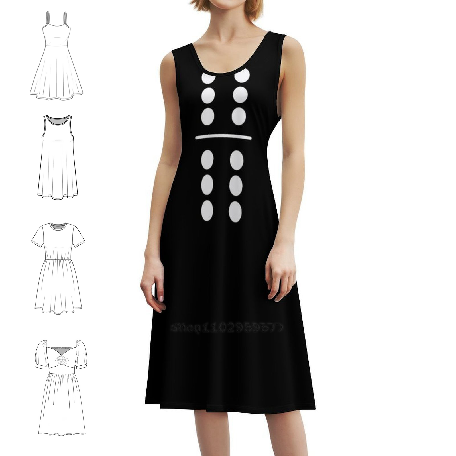 Party Games Simple - Domino Kostümü 6-6 Çift Altılı Basit