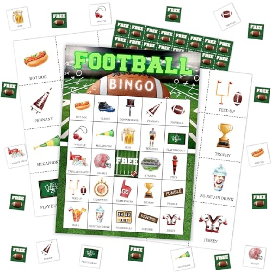Party Games For Large Groups - Futbol Partisi Bingo Oyun Kartı, Yetişkinler